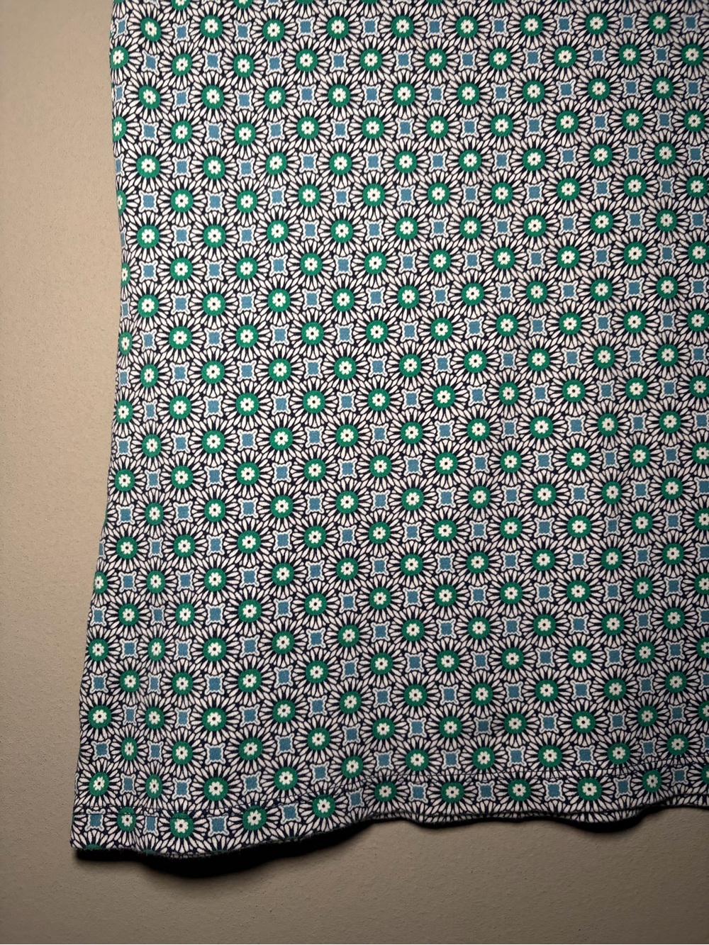 Lands' End Floral Tank Top Women’s XS Green Blue White Geometric Print Cotton - Picture 2 of 10